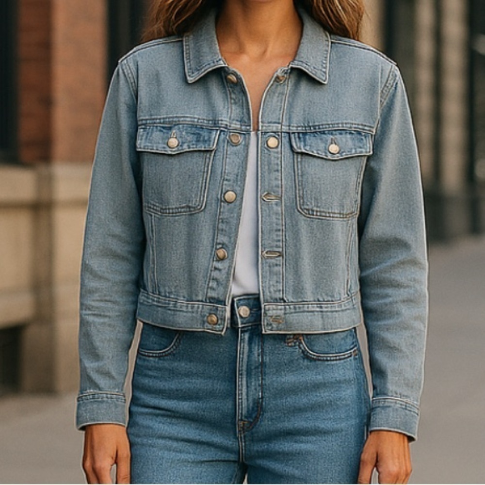 Democracy Denim Jacket, Bomber Style  women’s Medium